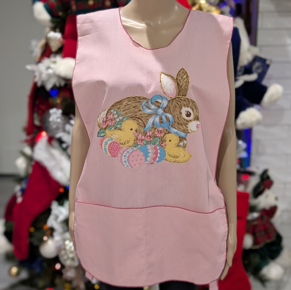 Vintage Pink Easter Bunny Apron